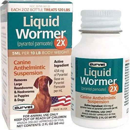 Liquid Wormer 2X for Puppies and Adult Dogs 2 Oz.