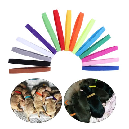 Puppy Whelping Collars15 Colors Small Pet Collars Soft Adjustable Bands for Newborn for Cat Kitten Reusable 15 PAC