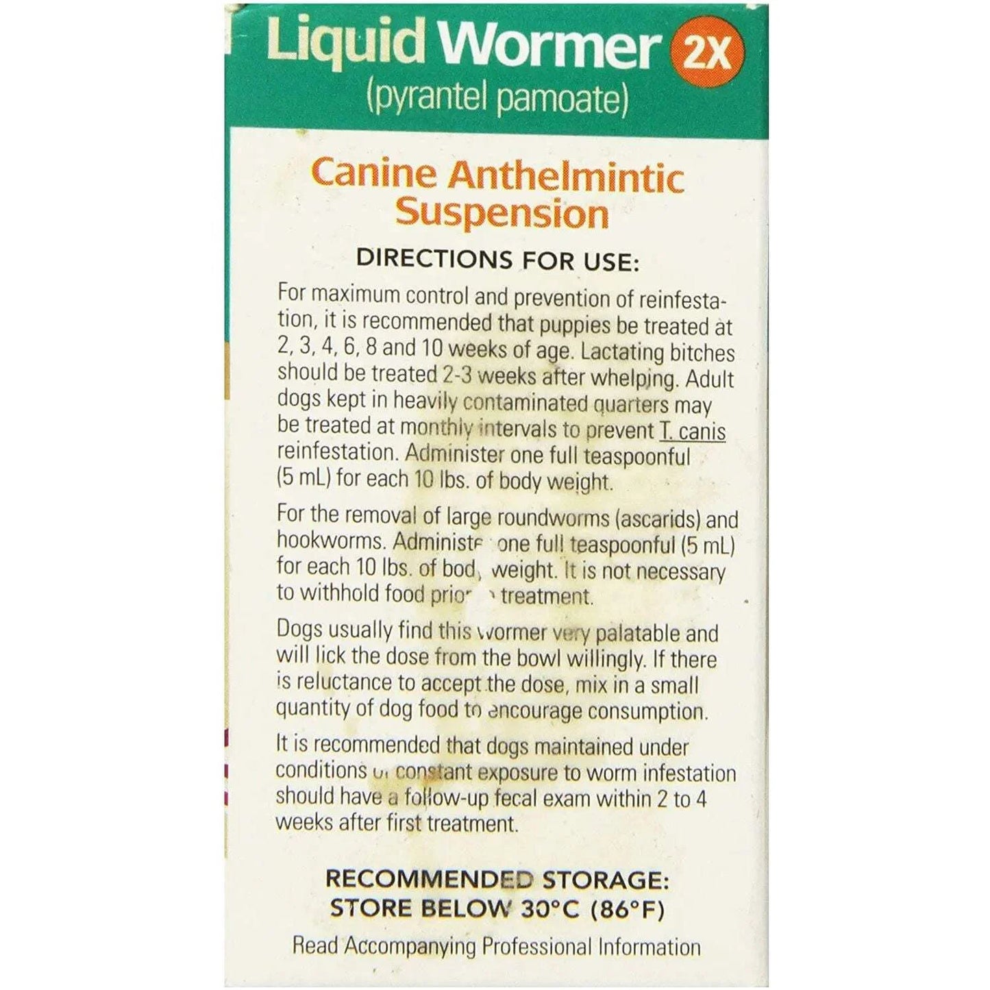 Liquid Wormer 2X for Puppies and Adult Dogs 2 Oz.